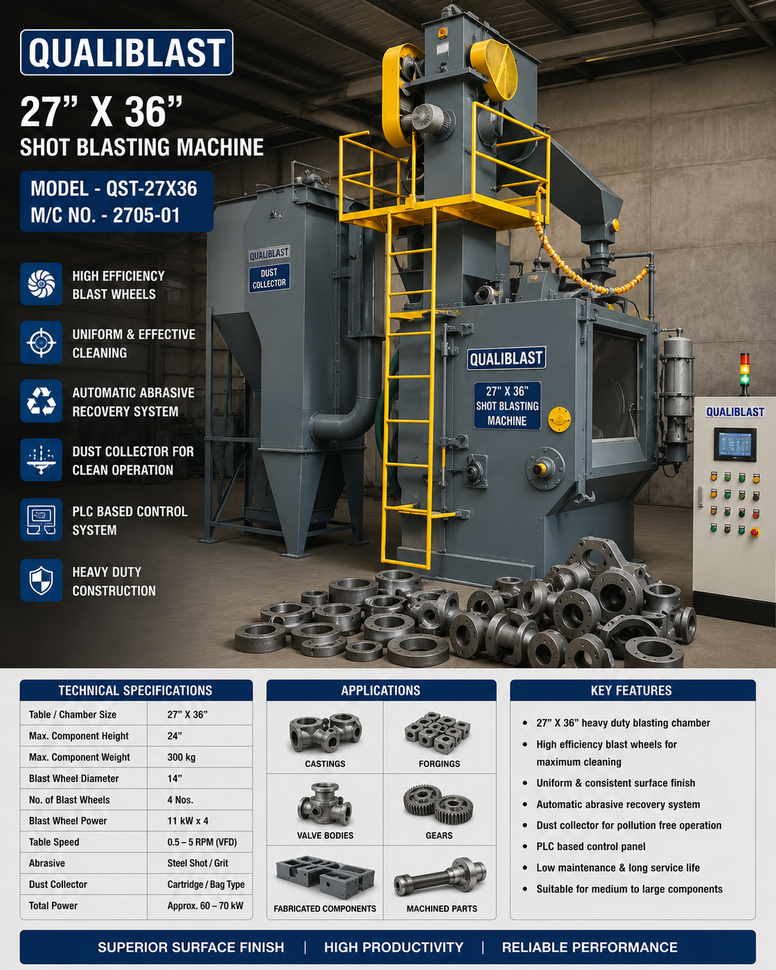 27 x 36 Shot Blasting Machine