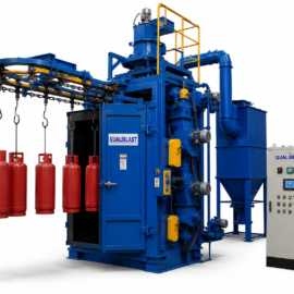 Hook Type LPG Gas Cylinder Shot Blasting Machine
