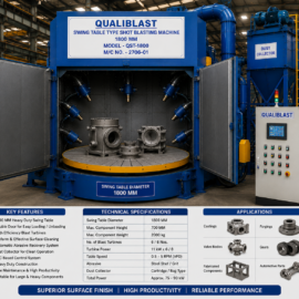 Swing Table Type 1800 MM Double Door Shot Blasting Machine