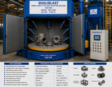 Swing Table Type 1800 MM Double Door Shot Blasting Machine